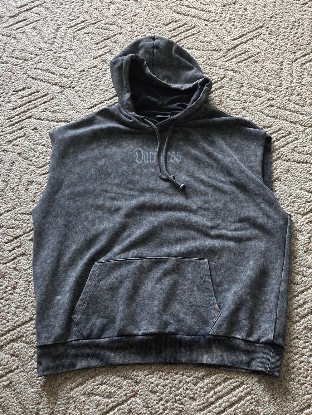 Asos Design Sleeveless Hoodie Acid Wash